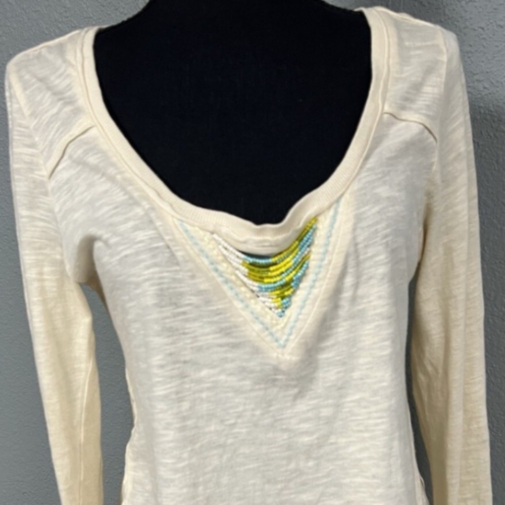 Free People Beaded Long Sleeved Top